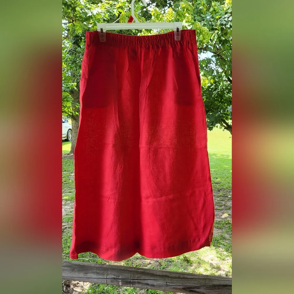 Choices pink linen skirt size Large - Picture 6 of 8